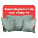 Ver imagem 6 de Poltrona Sofa Benny Linho Cinza com Almofada Base de Madeira Castanho - Arkell