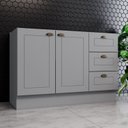 Ver imagem 1 de Balcão para Pia 2 Portas 3 Gavetas MDF 120cm Emily Cinza