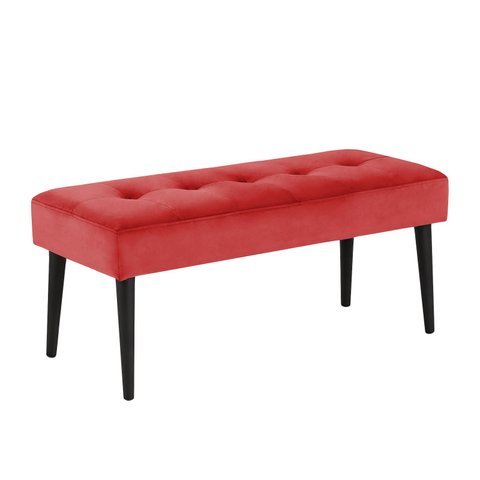 Banco Estofado Theo 1,40m Suede Vermelho - Inova Decor Inova Decorações