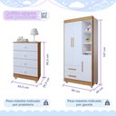 Ver imagem 3 de Quarto de Bebê Guarda Roupa 3 Portas e Cômoda 100% MDF Nina