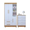 Ver imagem 2 de Quarto de Bebê Guarda Roupa 3 Portas e Cômoda 100% MDF Nina