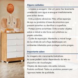 Quarto de Bebê Guarda Roupa 3 Portas e Cômoda 100% MDF Nina  - 13