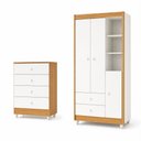 Ver imagem 2 de Quarto de Bebê Guarda Roupa 3 Portas e Cômoda 100% MDF Nina