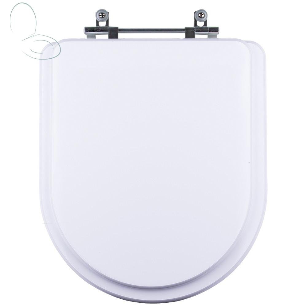 Assento Sanitário Tampa de Vaso Branco Mdf Laqueado Level para Bacia Deca - 1