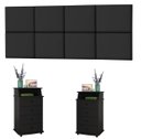 Ver imagem 1 de Conjunto Cabeceira Painel Paris 1,40 Lisa com Mesas de Cabeceira Luxo Ii Preto - Rede Móveis