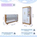 Ver imagem 3 de Quarto de Bebê Guarda Roupa 3 Portas e Berço Mini Cama 100% MDF Nina