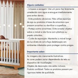 Quarto de Bebê Guarda Roupa 3 Portas e Berço Mini Cama 100% MDF Nina  - 18