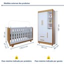 Ver imagem 3 de Quarto de Bebê Guarda Roupa 3 Portas e Berço Mini Cama 100% MDF Nina 