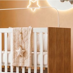 Quarto de Bebê Guarda Roupa 3 Portas e Berço Mini Cama 100% MDF Nina - 16 Quarto de Bebê Guarda Roupa 3 Portas e Berço Mini Cama 100% MDF Nina - 16