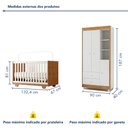 Ver imagem 3 de Quarto de Bebê Guarda Roupa 3 Portas e Berço Mini Cama 100% MDF Nina