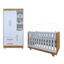 Ver imagem 2 de Quarto de Bebê Guarda Roupa 3 Portas e Berço Mini Cama 100% MDF Nina