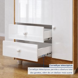 Quarto de Bebê Guarda Roupa 3 Portas e Berço Mini Cama 100% MDF Nina - 12 Quarto de Bebê Guarda Roupa 3 Portas e Berço Mini Cama 100% MDF Nina - 12