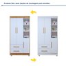 Quarto de Bebê Guarda Roupa 3 Portas e Berço Mini Cama 100% MDF Nina  - 9