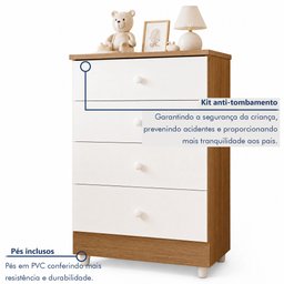 Quarto de Bebê Cômoda Berço e Guarda Roupa com Colchão Nina - 13 Quarto de Bebê Cômoda Berço e Guarda Roupa com Colchão Nina - 13