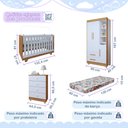 Ver imagem 3 de Quarto de Bebê Cômoda Berço e Guarda Roupa com Colchão Nina
