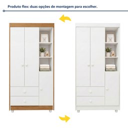 Quarto de Bebê Cômoda Berço e Guarda Roupa com Colchão Nina - 6 Quarto de Bebê Cômoda Berço e Guarda Roupa com Colchão Nina - 6