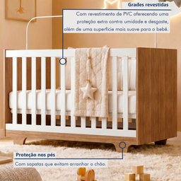 Quarto de Bebê Cômoda Berço e Guarda Roupa com Colchão Nina - 19 Quarto de Bebê Cômoda Berço e Guarda Roupa com Colchão Nina - 19