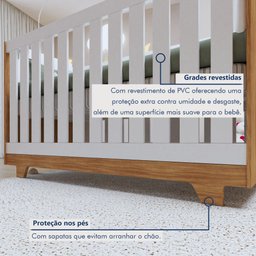 Quarto de Bebê Cômoda Berço e Guarda Roupa com Colchão Nina - 8 Quarto de Bebê Cômoda Berço e Guarda Roupa com Colchão Nina - 8