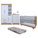 Ver imagem 2 de Quarto de Bebê Cômoda Berço e Guarda Roupa com Colchão Nina 