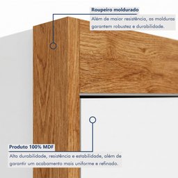 Quarto de Bebê Cômoda Berço e Guarda Roupa com Colchão Nina - 20 Quarto de Bebê Cômoda Berço e Guarda Roupa com Colchão Nina - 20