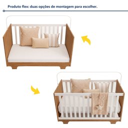 Quarto de Bebê Cômoda Berço e Guarda Roupa com Colchão Nina - 5 Quarto de Bebê Cômoda Berço e Guarda Roupa com Colchão Nina - 5
