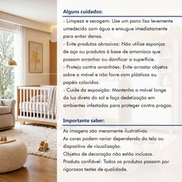 Quarto de Bebê Cômoda Berço e Guarda Roupa com Colchão Nina - 17 Quarto de Bebê Cômoda Berço e Guarda Roupa com Colchão Nina - 17