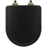 Assento Sanitário Poliéster Soft Close Duna Preto Fosco para Vaso Deca com Ferragem Dourada - 1