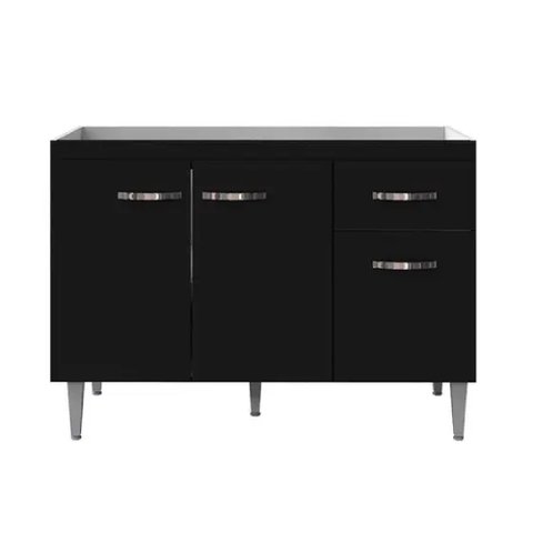 Balcão Cozinha Gabriela 120cm com Pés 3 Portas 1 Gaveta- Moveis Leartam