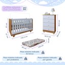 Ver imagem 3 de Quarto de Bebê Berço Mini Cama com Colchão e Cômoda Nina