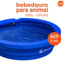 Ver imagem 2 de Kit 2 Bebedouros para Animais 250l Azul Gplas
