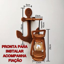 Arandela Luminária Lustre Lampião Âncora - 2
