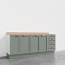 Ver imagem 4 de Cozinha Modulada 2 Peças com Tampo 2 Balcões CabeCasa MadeiraOriginals Verde/Branco/Menta
