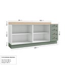 Ver imagem 5 de Cozinha Modulada 2 Peças com Tampo 2 Balcões CabeCasa MadeiraOriginals Verde/Branco/Menta
