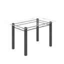 Ver imagem 4 de Conjunto de Jantar Mesa 120x75cm Tampo de Vidro Incolor com 4 Cadeiras Sara Yescasa Prata/Preto Liso/Mart