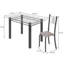 Ver imagem 3 de Conjunto de Jantar Mesa 140x75cm Tampo de Vidro Incolor com 6 Cadeiras Sara Yescasa