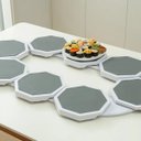 Ver imagem 7 de Plataforma Giratoria 360 Graus Bandeja Pratos Mesa de Jantar Bebida Comida Casa Hotel Restaurante Fe