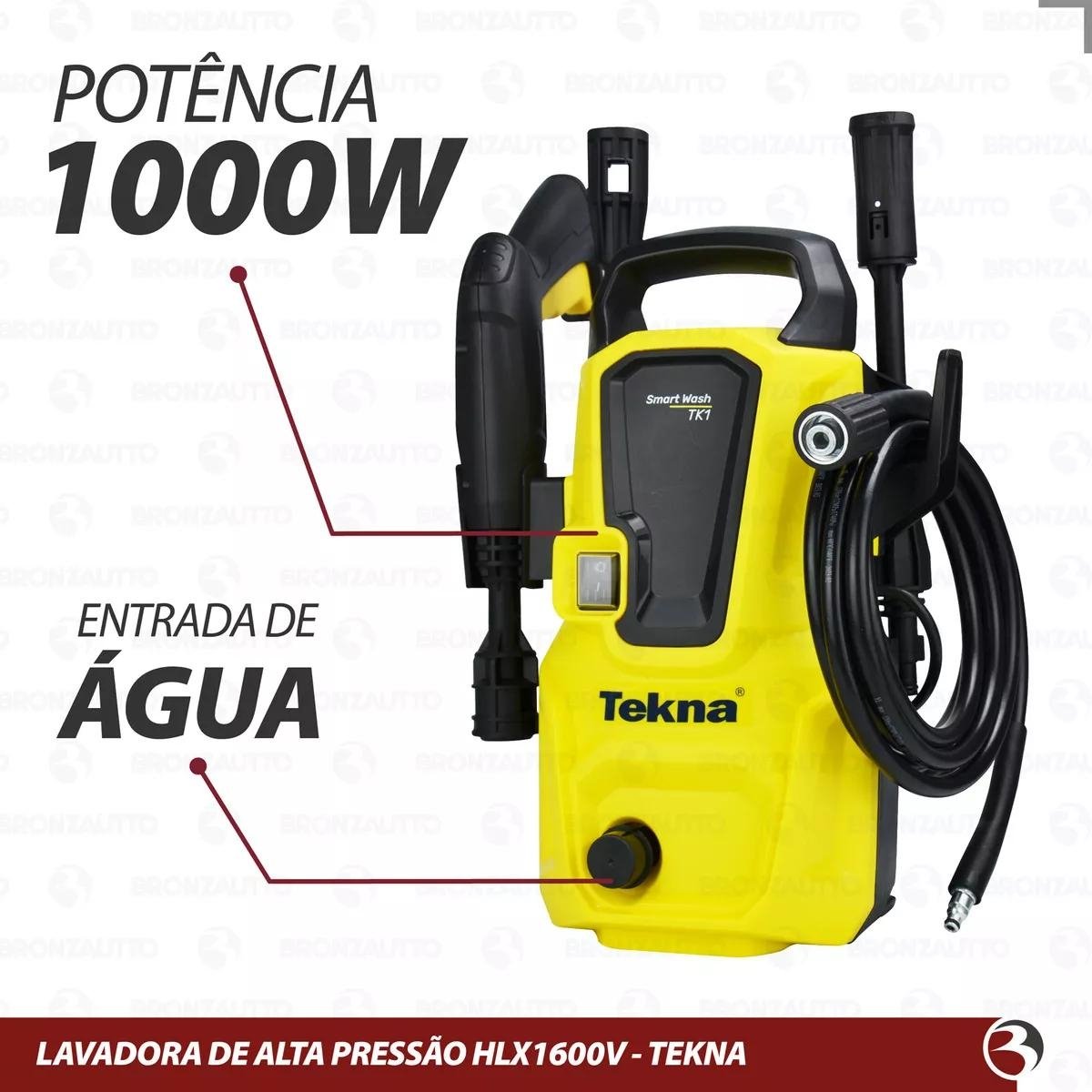 Lavadora de Alta Pressão C/ Jato Vap Regulável Hlx1600 Tekna Cor Amarelo - Preto Frequência 60hz 127 - 3