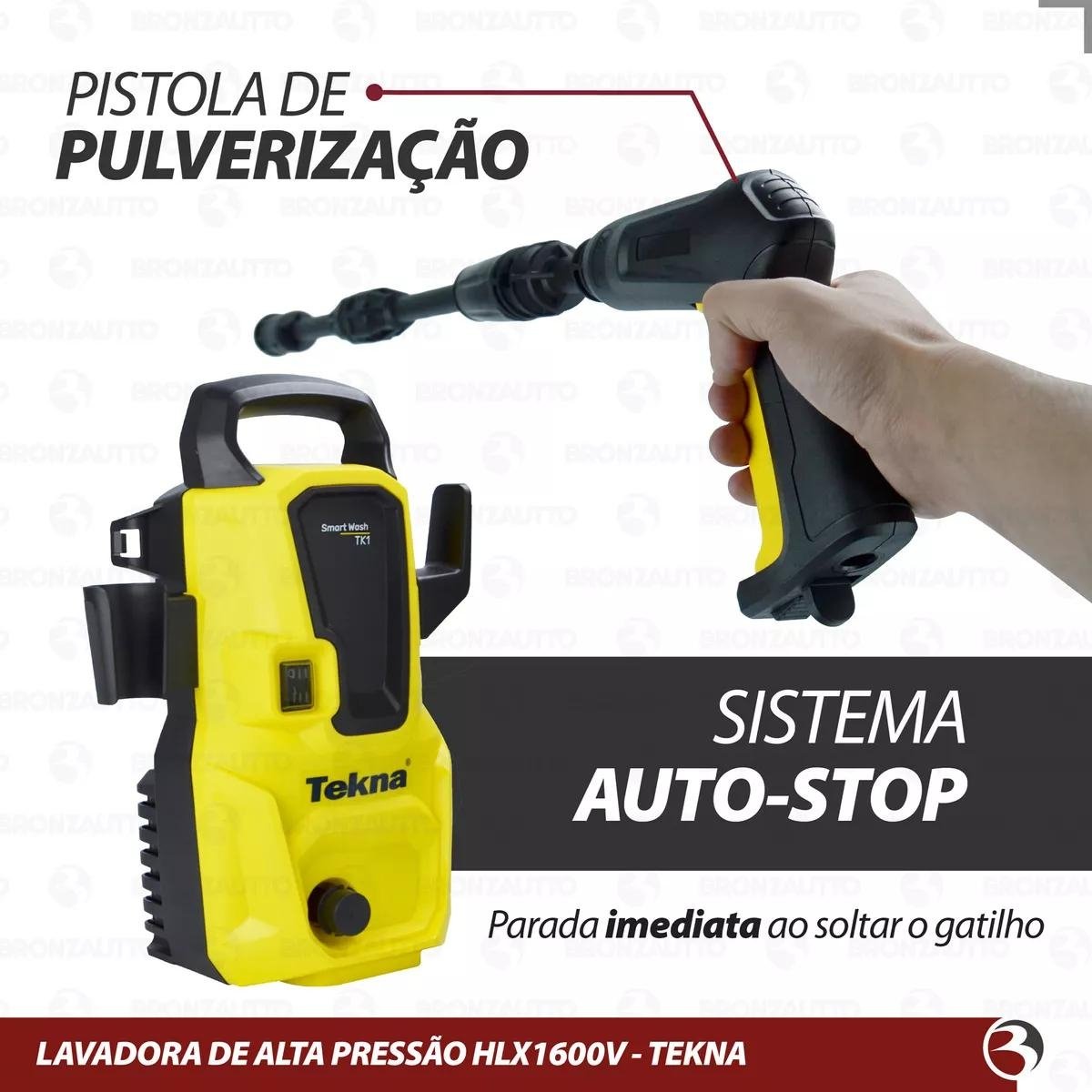 Lavadora de Alta Pressão C/ Jato Vap Regulável Hlx1600 Tekna Cor Amarelo - Preto Frequência 60hz 127 - 7