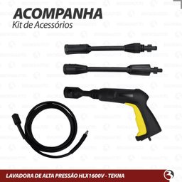 Lavadora de Alta Pressão C/ Jato Vap Regulável Hlx1600 Tekna Cor Amarelo - Preto Frequência 60hz 127 - 8