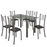Conjunto de Jantar Mesa 140x75cm Tampo de Vidro Incolor com 6 Cadeiras Sara Yescasa - 2