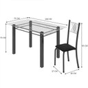 Ver imagem 3 de Conjunto de Jantar Mesa 140x75cm Tampo de Vidro Incolor com 6 Cadeiras Sara Yescasa