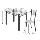 Ver imagem 3 de Conjunto de Jantar Mesa 140x75cm Tampo de Vidro Incolor com 6 Cadeiras Sara Yescasa Prata/Branco Liso/Mart