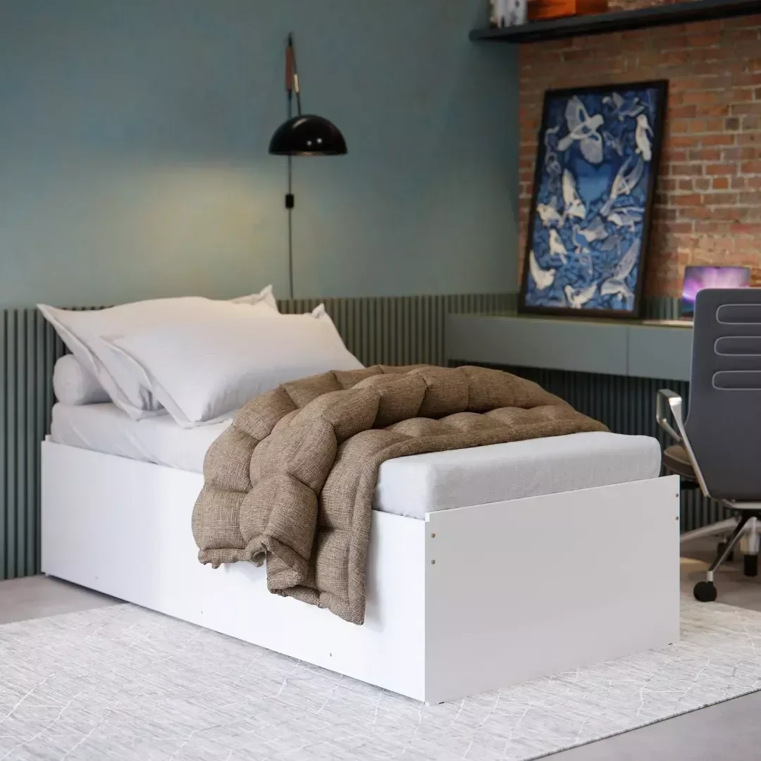 Ver imagem 5 de Cama Bicama C/ 2 Colchões Bibox Solteiro Casal Auxiliar 3 em 1 Compacta Cor Branco