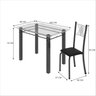Conjunto de Jantar Mesa 100x60cm Tampo de Vidro Incolor com 4 Cadeiras Sara Yescasa - 3