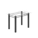 Ver imagem 4 de Conjunto de Jantar Mesa 100x60cm Tampo de Vidro Incolor com 4 Cadeiras Sara Yescasa Prata/Preto Liso/Mart