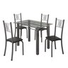 Conjunto de Jantar Mesa 100x60cm Tampo de Vidro Incolor com 4 Cadeiras Sara Yescasa - 2