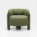Ver imagem 3 de Poltrona Curva Orgânica Moderna Linho Verde Oliva Linha Premium Sala Quarto Recepção Escritório Prem