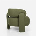 Ver imagem 4 de Poltrona Curva Orgânica Moderna Linho Verde Oliva Linha Premium Sala Quarto Recepção Escritório Prem