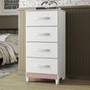 Ver imagem 2 de Cômoda para Quarto 4 Gavetas Mobi Branco/Fosco/Rosa Matte