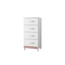 Ver imagem 4 de Cômoda para Quarto 4 Gavetas Mobi Branco/Fosco/Rosa Matte